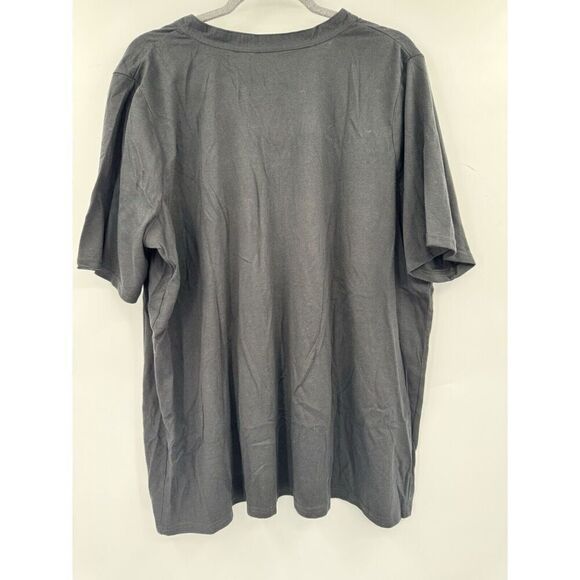 Woman Within Black Tee 7 Day Layer Look Elbow Sleeve Blouse Black White 1X 22/24 - Picture 6 of 9